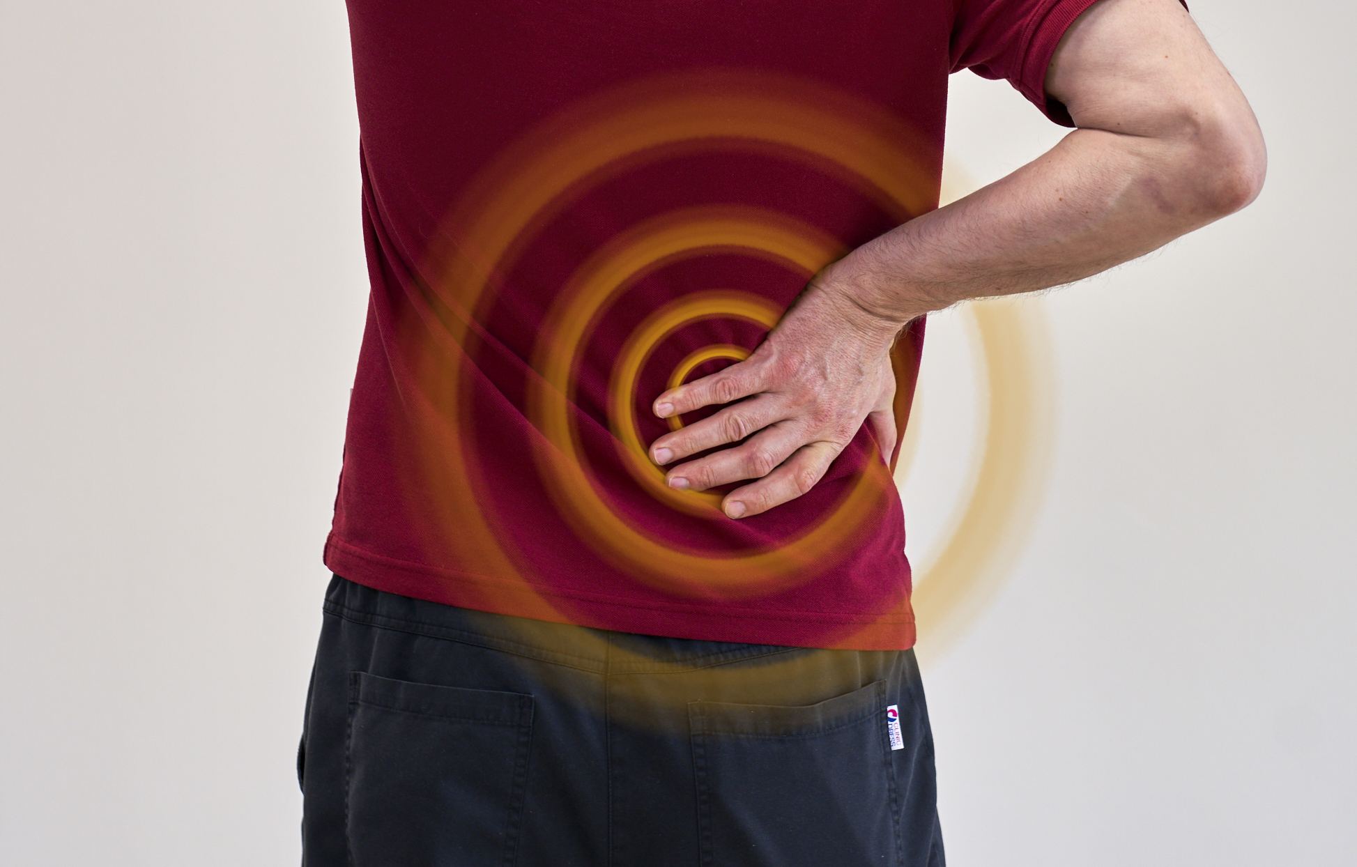 Rückenschmerzen bei Spinalkanalverengung bzw. Spinalkanalstenose.